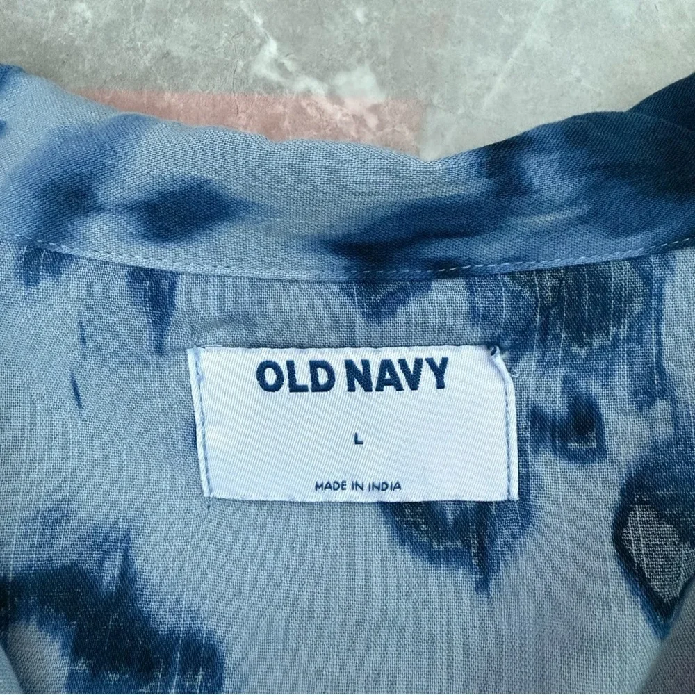 Men’s Old Navy Camp Button Down Floral Short Sleeve Pocket Shirt Large - Picture 13 of 16